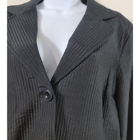 Coldwater Creek Black Channel Quilted Jacket 16 New Without Tags Lightweight - Picture 5 of 7